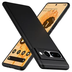 Premium Frosted Silicone Soft Case - Solid Black Matte Rubber TPU Back Cover - Google Pixel 9