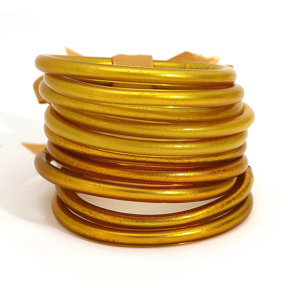 Bangle Bracelet Buddhist Temple Rush Bracelet For Women Men Shiny Multicolor Silicone Tube Bracelets & Bangles Female Jewelry Gifts
