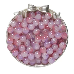 50pcs Double Color Jelly Round Glass Beads - 10mm - 50pcs (Purple - Red 02)