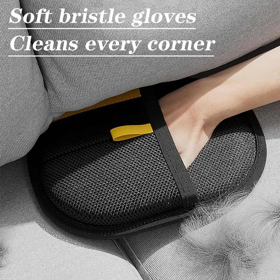Luvas eletrostáticas para remoção de pelos de animais de estimação, para cães e gatos, reutilizáveis e laváveis, com escova removedora de pelos 2 em 1._voghion.com