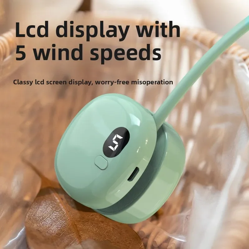 مروحة رقبة صغيرة قابلة لإعادة الشحن عبر USB؛ بلا أ...