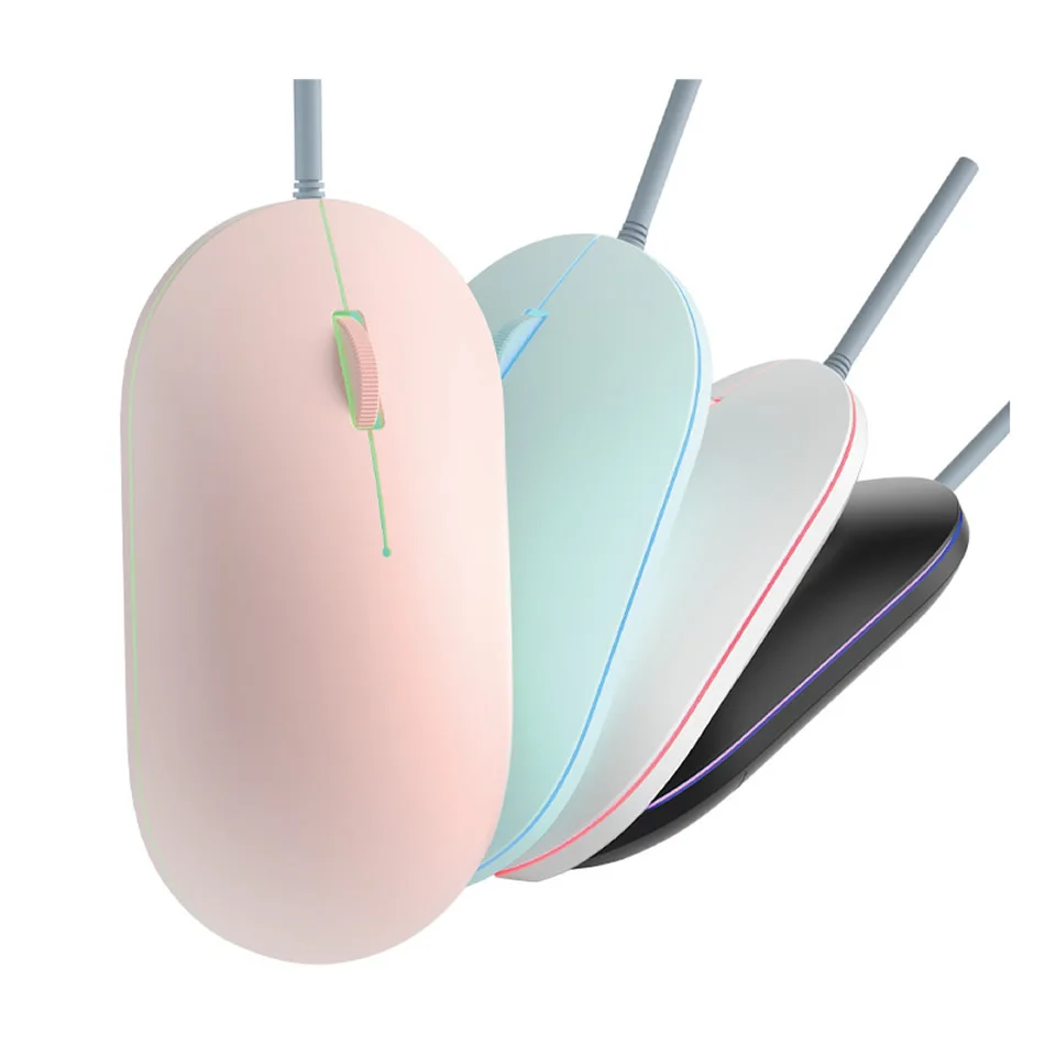 Wired Mouse HKXA Cute Mini RGB Backlit Mouse Design Ergonomic Mause USB 1600 DPI Optical Creative Computer for PC Laptop wired mouse optical mouse
