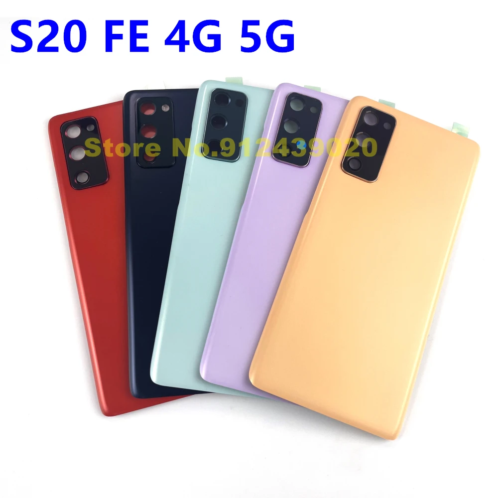 

Задняя крышка батарейного отсека для SAMSUNG Galaxy S20 FE 4G 5G G780 S20FE G781F, задняя крышка корпуса, замена стеклянного объектива камеры