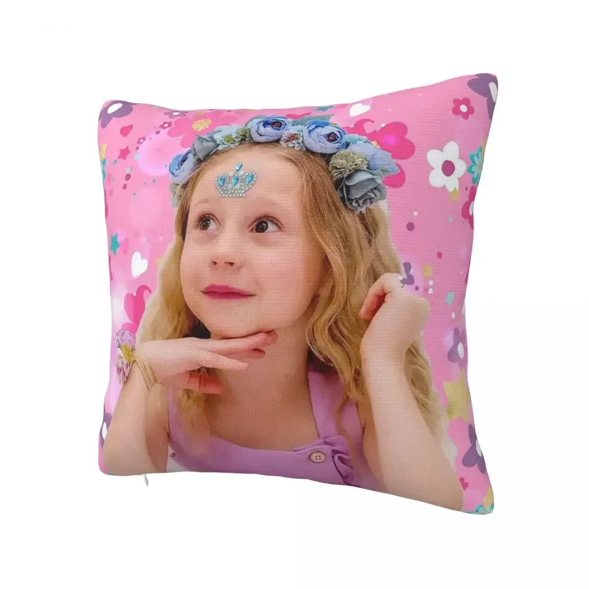 Pink Like Nastya Plaid Pillowcase Printing Polyester Cushion Cover Decorations Pillow Case Cover Home Zippered 45x45cm 18x18Inch 2