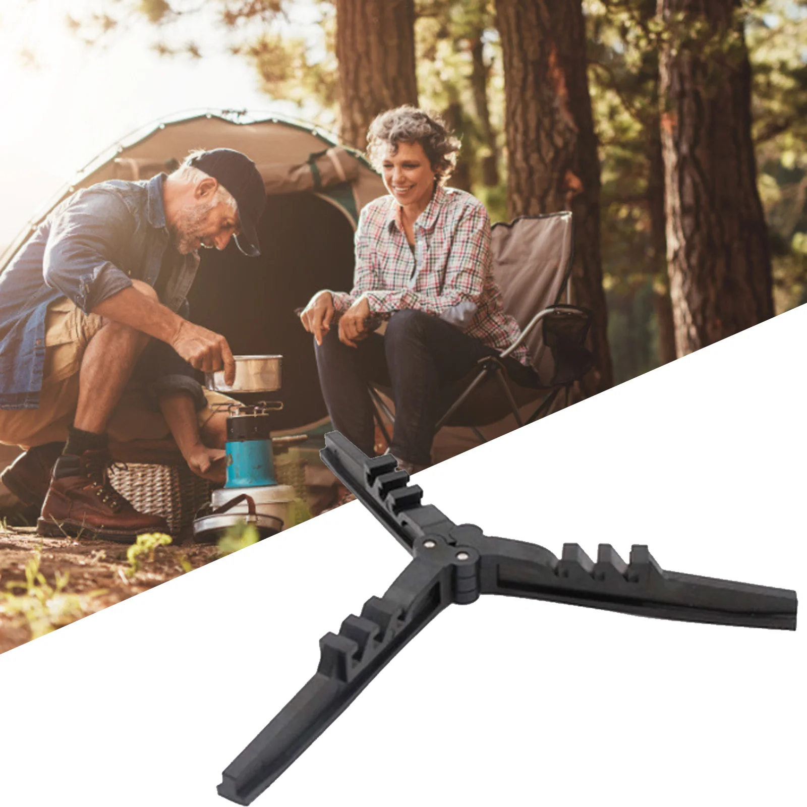 Support Pliable Universel Pour Bidon De Gaz – Trépied Stabilisateur Camping Butane, Anti-Basculement Compact