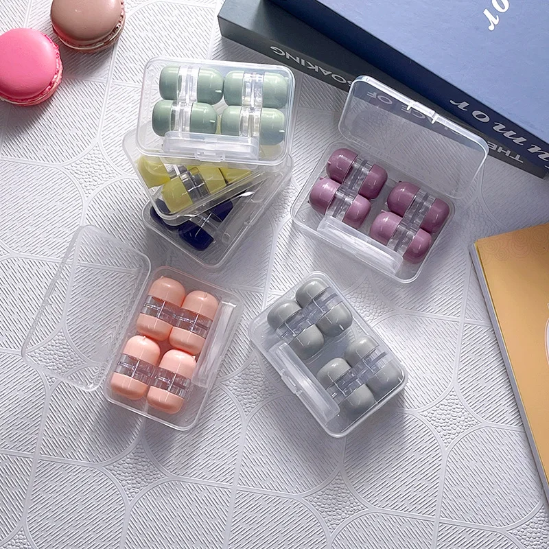 

4pairs Contact Lens Box Holder Travel Portable Small Cute Clear Eyewear Bag Container Contact Lenses Soak Storage Case