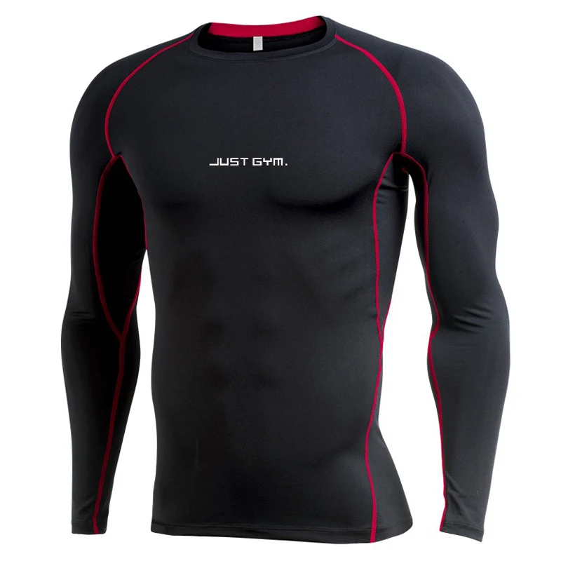 Plus 7XL 6XL Long Sleeve T Shirt Men Elastic Training T-shirt Gym Fitness Workout Tights Sport Jersey Athletic Running Shirt Men 3