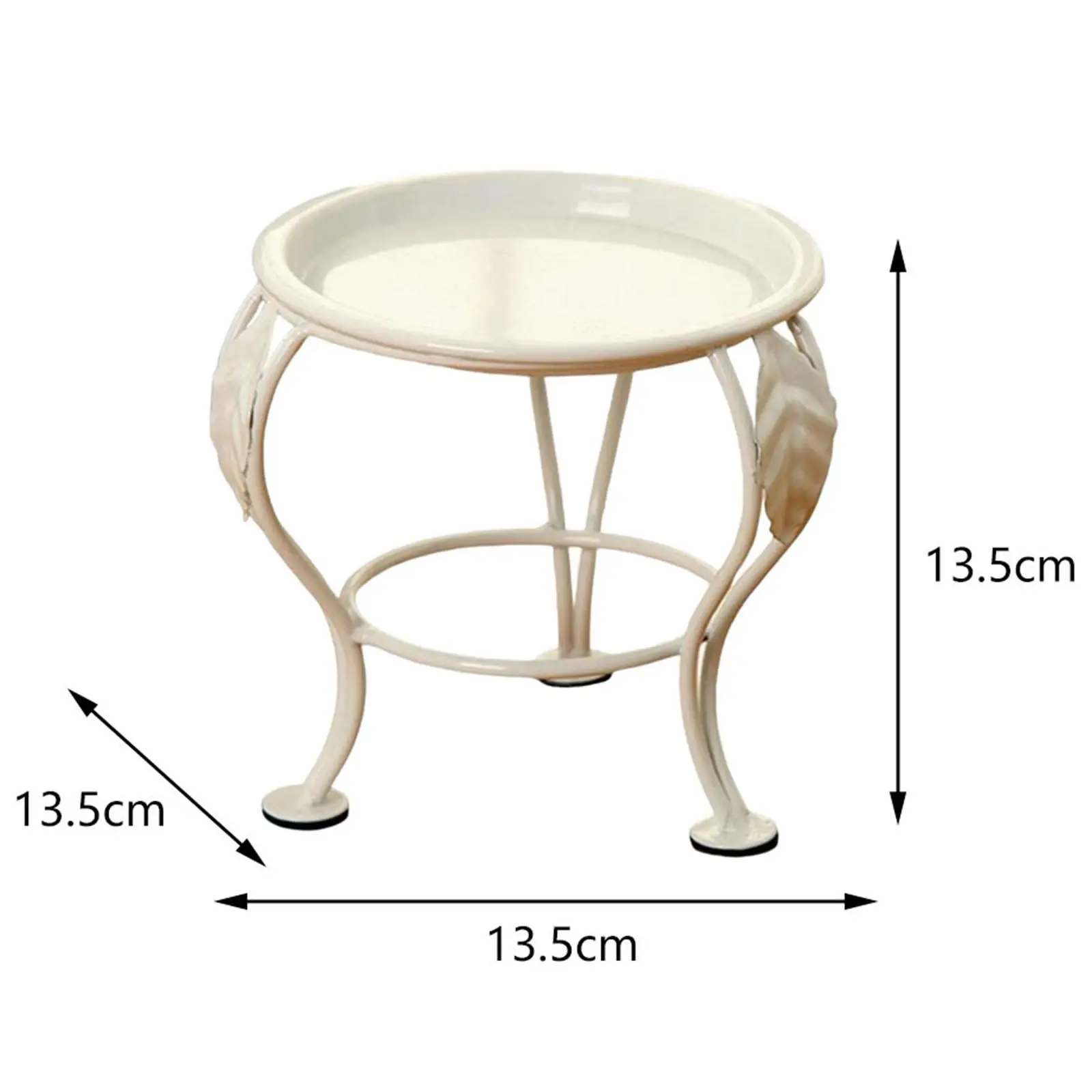 Metal Round Plant Display Potted Rack Tripod Bracket Multifunctional 5.3x5.3inch Planter Storage Rack for Balcony Plant Stand