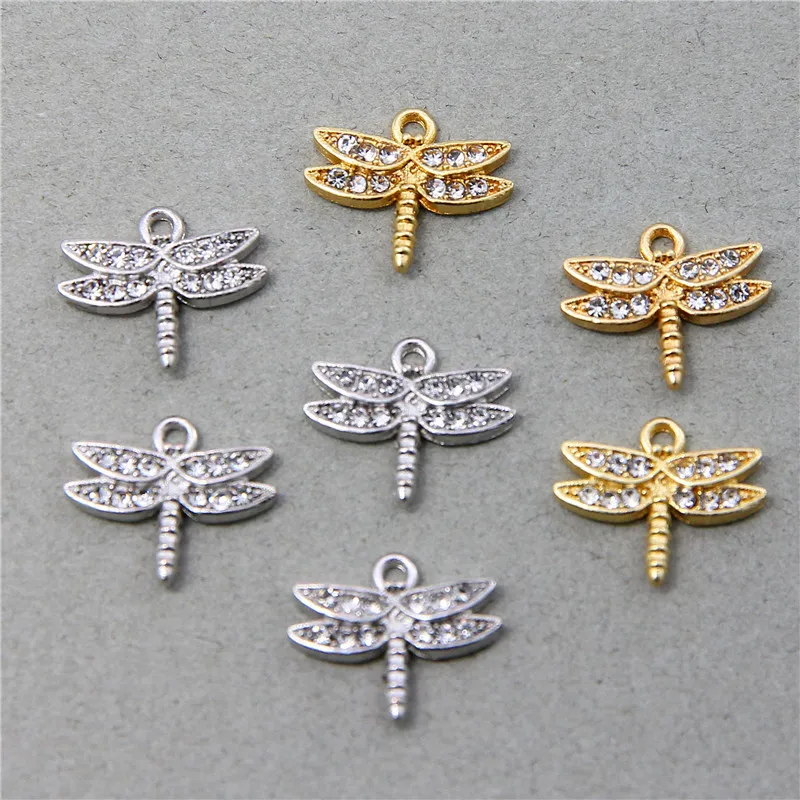 10pcs 12*7mm Metal Alloy Inlaid Rhinestones Crystal 26 Letter