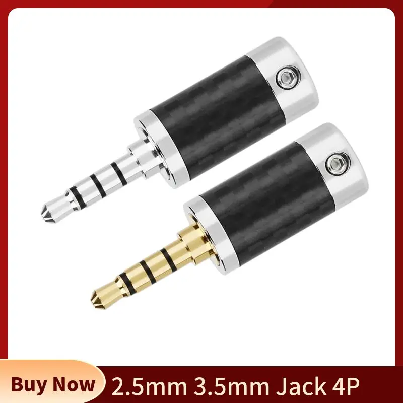 Jack 2.5mm 3.5mm Plug For Soldering 4 Pole Headphone Plug 2.5 3.5 TRRS Connector Carbon Fiber