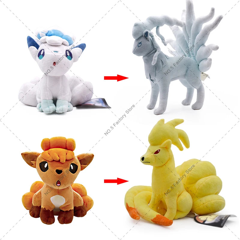 Pokemon Plush Toy Vulpix Alolan Ninetales Evolution Sun Moon Stuffed Animal Game Cartoon Collection Soft Doll Gifts for Kids