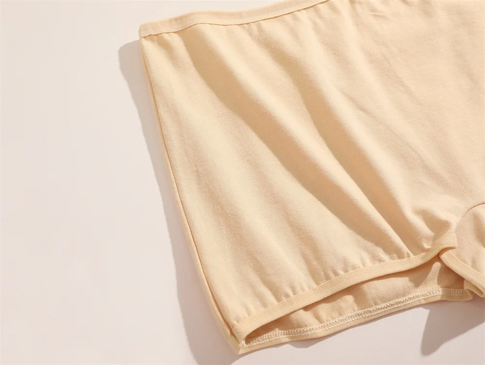 3 teile/satz Frauen nahtlose Baumwolle Höschen Mide Rise Boy shorts atmungsaktive Unterwäsche für weibliche Frauen einfarbige Sicherheits hose Rock – Detail 24