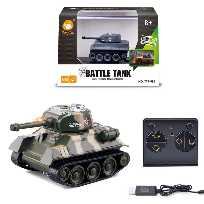 Mini Remote Control Tank Simulation Four way Wireless Charging Children's Remote Control Vehicle Military Toys Children's Tank 6