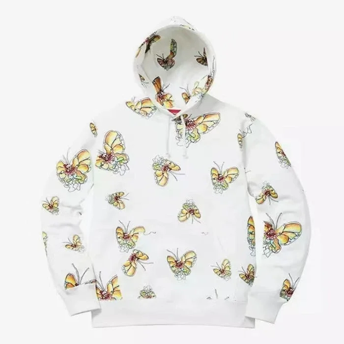 

Повседневная белая толстовка y2k с 3D-принтом бабочки в европейском и американском стиле для мужчин и женщин