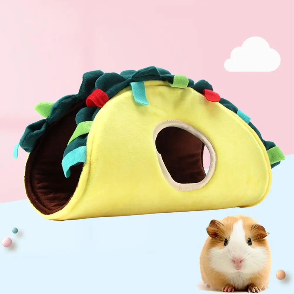 Haustier Versteck Tunnel wieder verwendbar wasch bar halb geschlossen Design Tunnel Spielzeug für Meers chweinchen Hamster Chinchillas (32x18x17cm)
