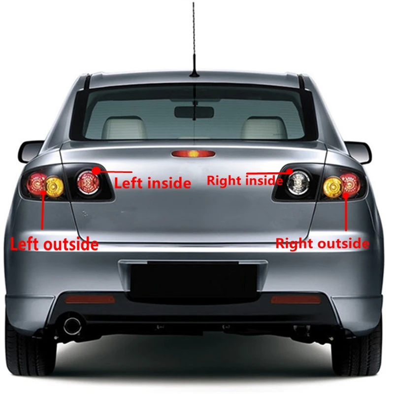 Cafoucs Outer Rear Bumper Headlight Tail Light  Lamp Sealing Seals For MAZDA 3 Sedan BK 2004 2005 2006 2007 2008