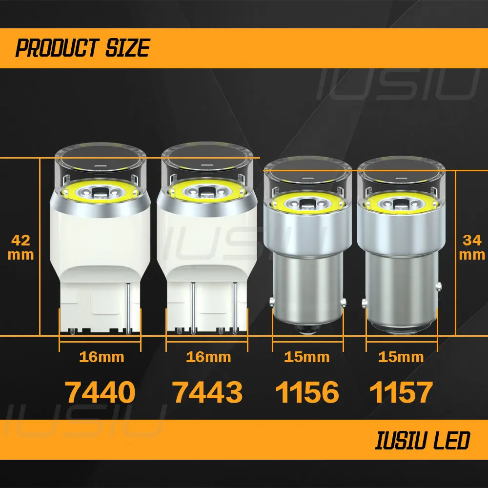 IUSIU Ʈ ÷ ڵ LED  ȣ  , Ʈκ P21W 1156 1157 T20 7443 7440 BAY15D BA15S R10W P21/5W W21W, 12V, 24V, 2 