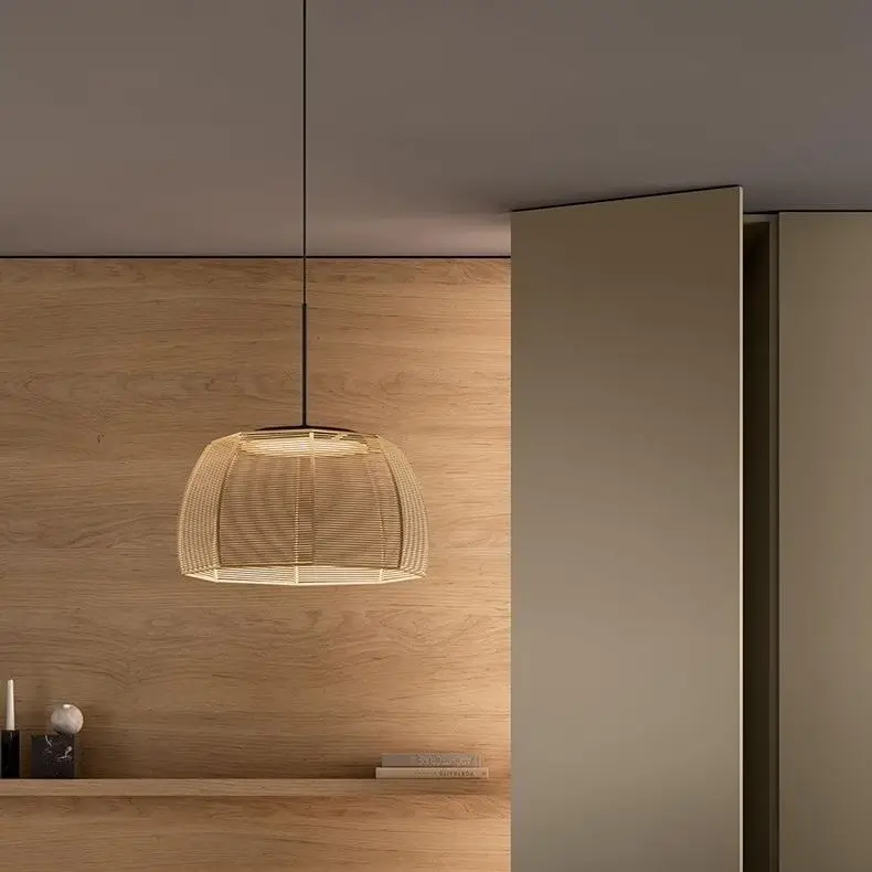 Natural Jute Handwoven Artistic Chandelier Table Lamp Restaurant Dining Room Homestay Bedroom Hotel Bar Counter Lighting Fixture