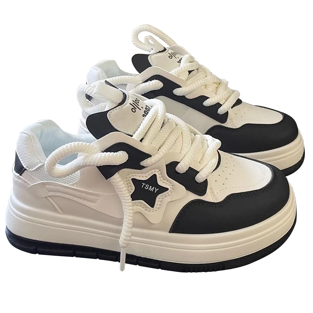 Star Walking Sneakers Y2K Platform Shoes Thick Sole Comfortable Running Shoes Aesthetic Tennis for Walking Jogging