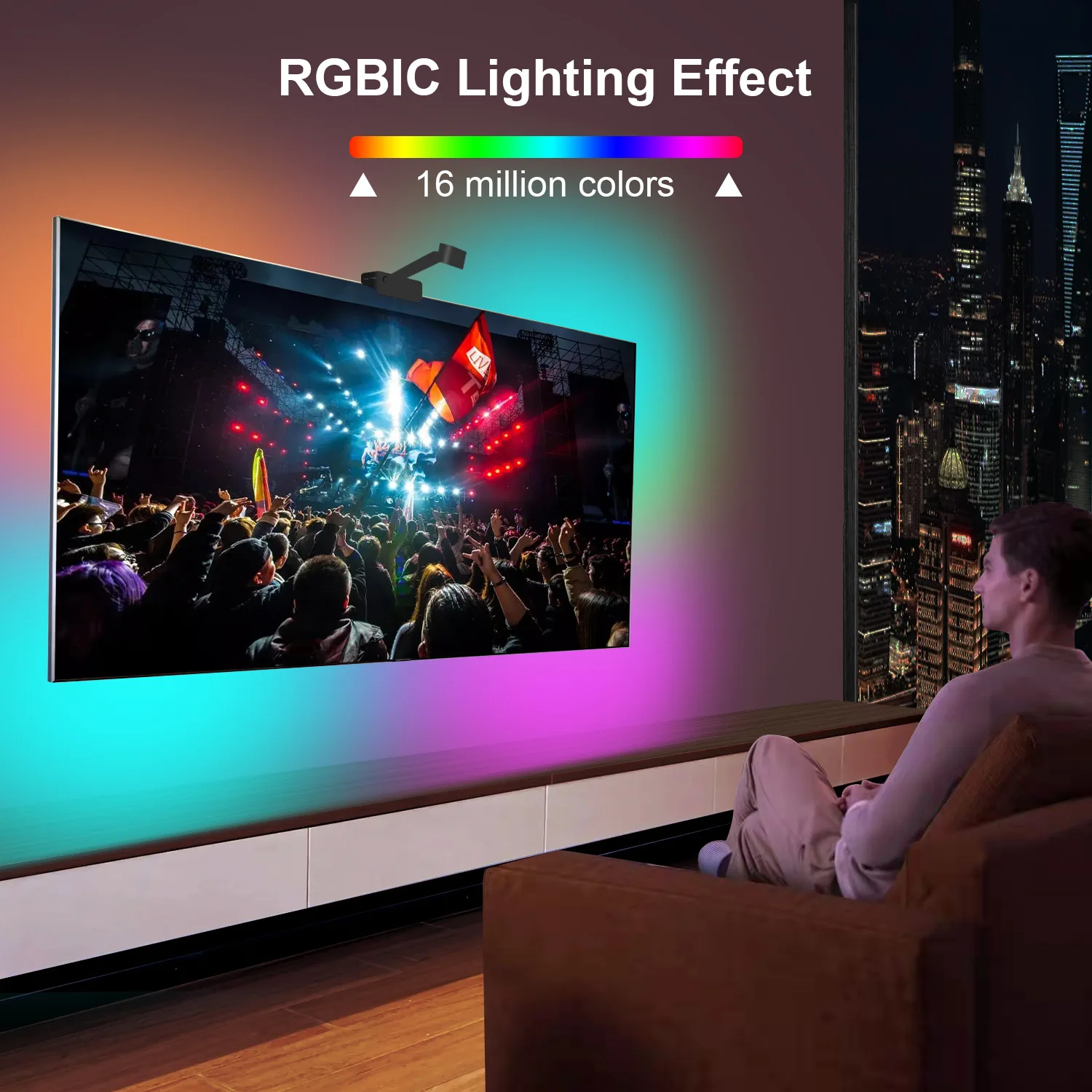 앱 스마트 스크린 TV LED 조명 스트립 스크린 캡처, 화면 색상 동기화 분위기 라이트 스트립 세트