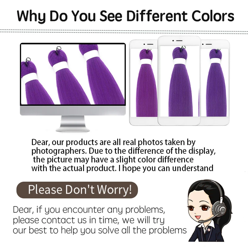 Synthetic Purple Braiding Hair Pre Stretched Extensions Long Straight Purple Hairpiece for Braiding for Halloween Chritmas Party