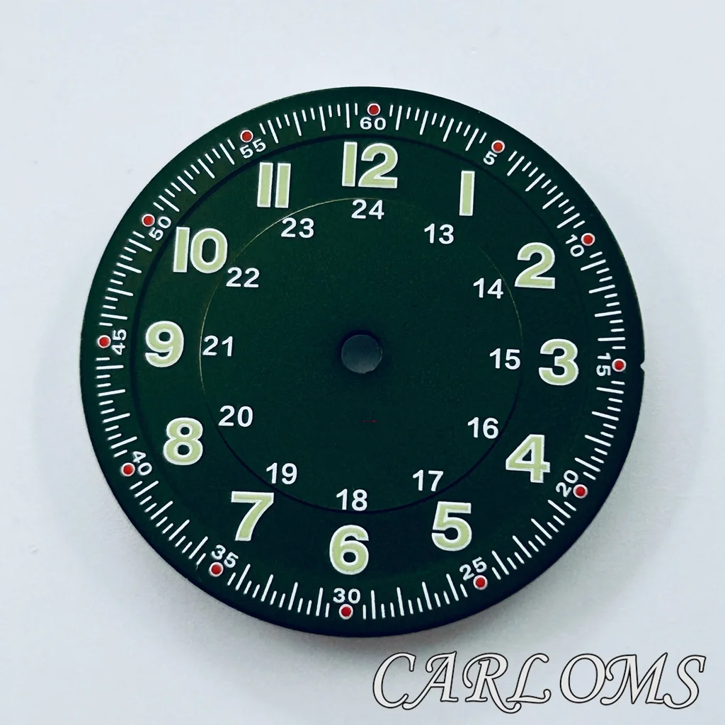 29mm Matte Black/Blue/White Watch Dial Without Logo