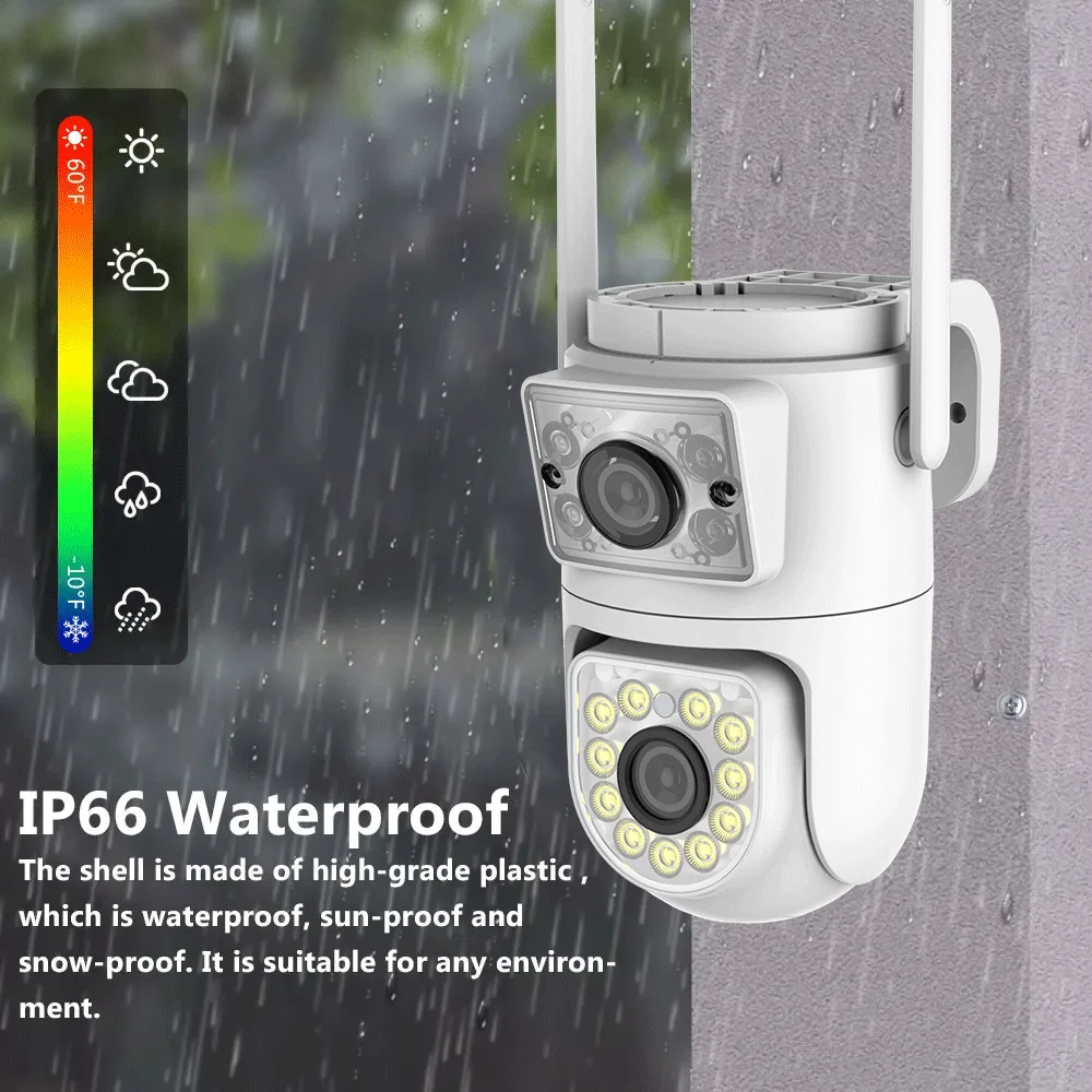 Security Camera 10MP Dual-Lens Wifi Tuya PTZ Outdoor 4K Dual Screen Security Protection IP Camera Color Night Vision Video Surveillance security camera
