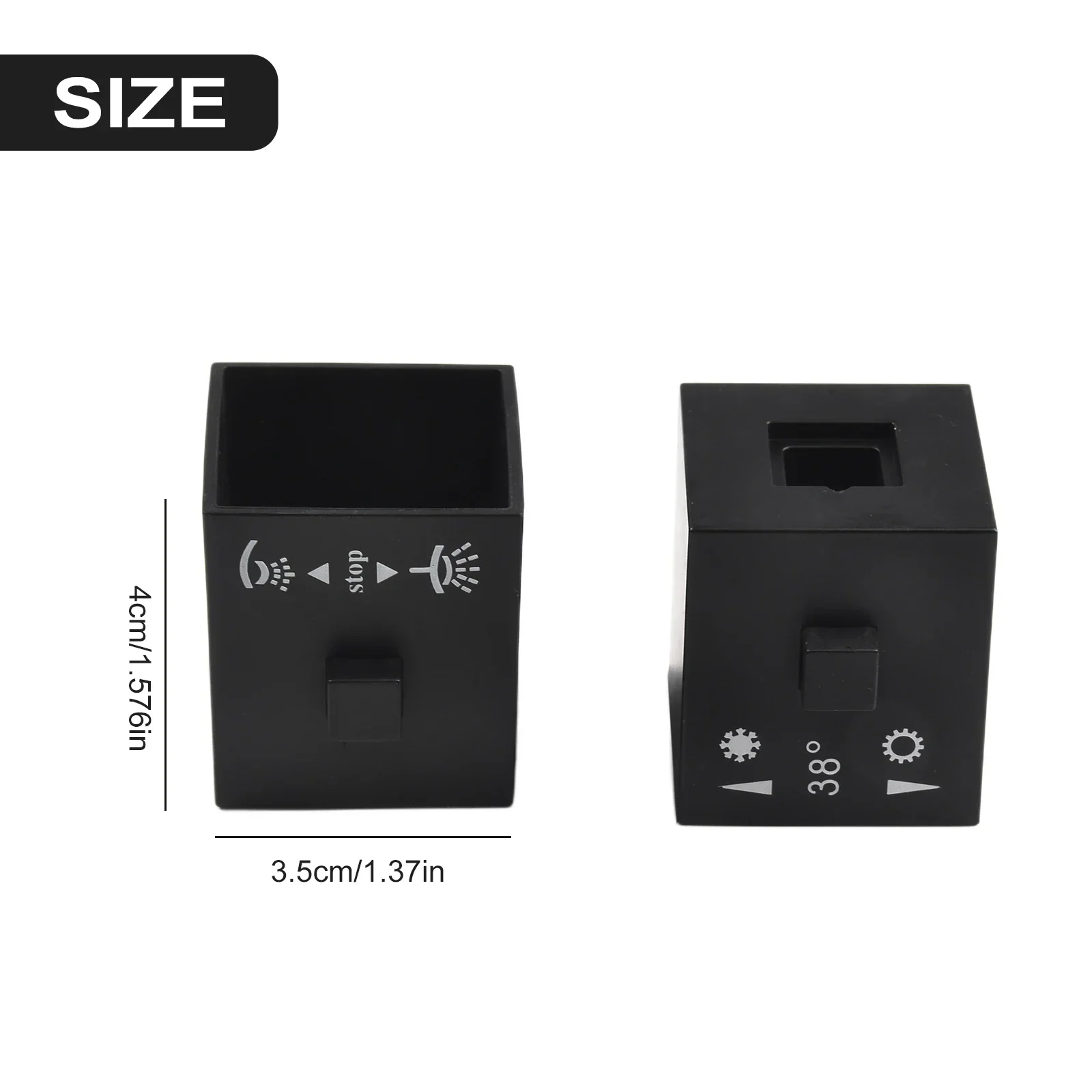 1 Pair Square Shower Temperature Control Handle Knob Black Thermostatic Handle Shower Bathroom Parts