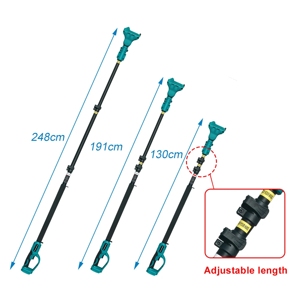 Kamolee Brushless Cordless Electric scissors,6+8 inch Electric high branch saw,with 2.5-meter extension and telescopic rod 4