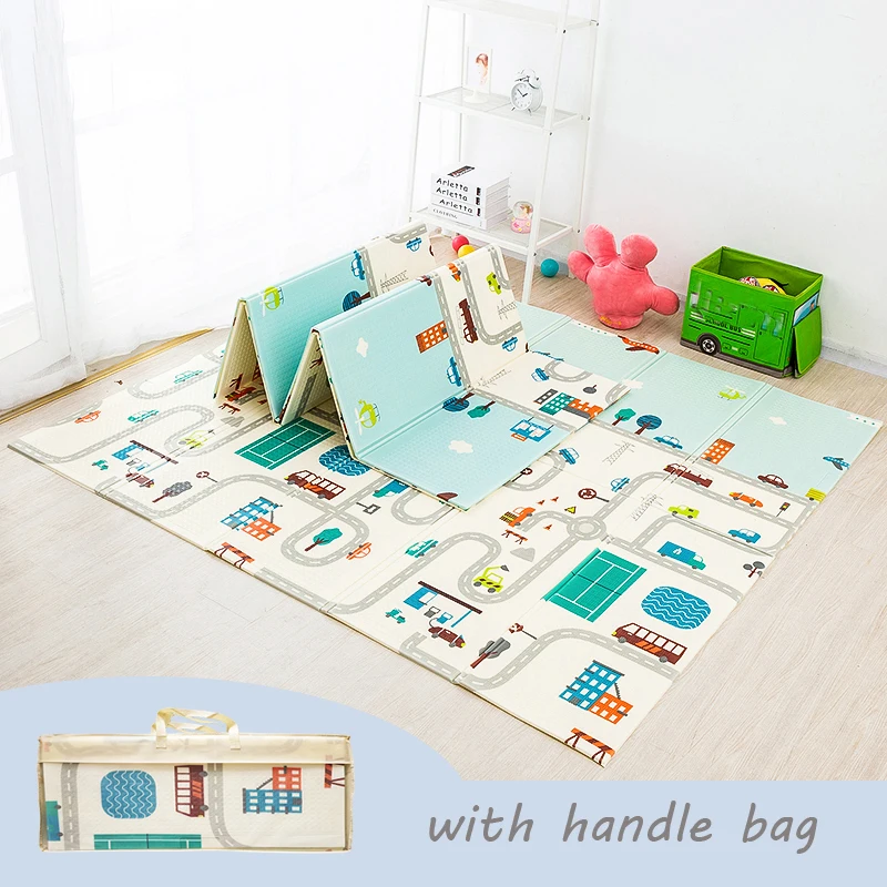 Foldable Play Mat, Large Thick Playmat Reversible Waterproof Portable Playmat, Non Toxic Floor Mat