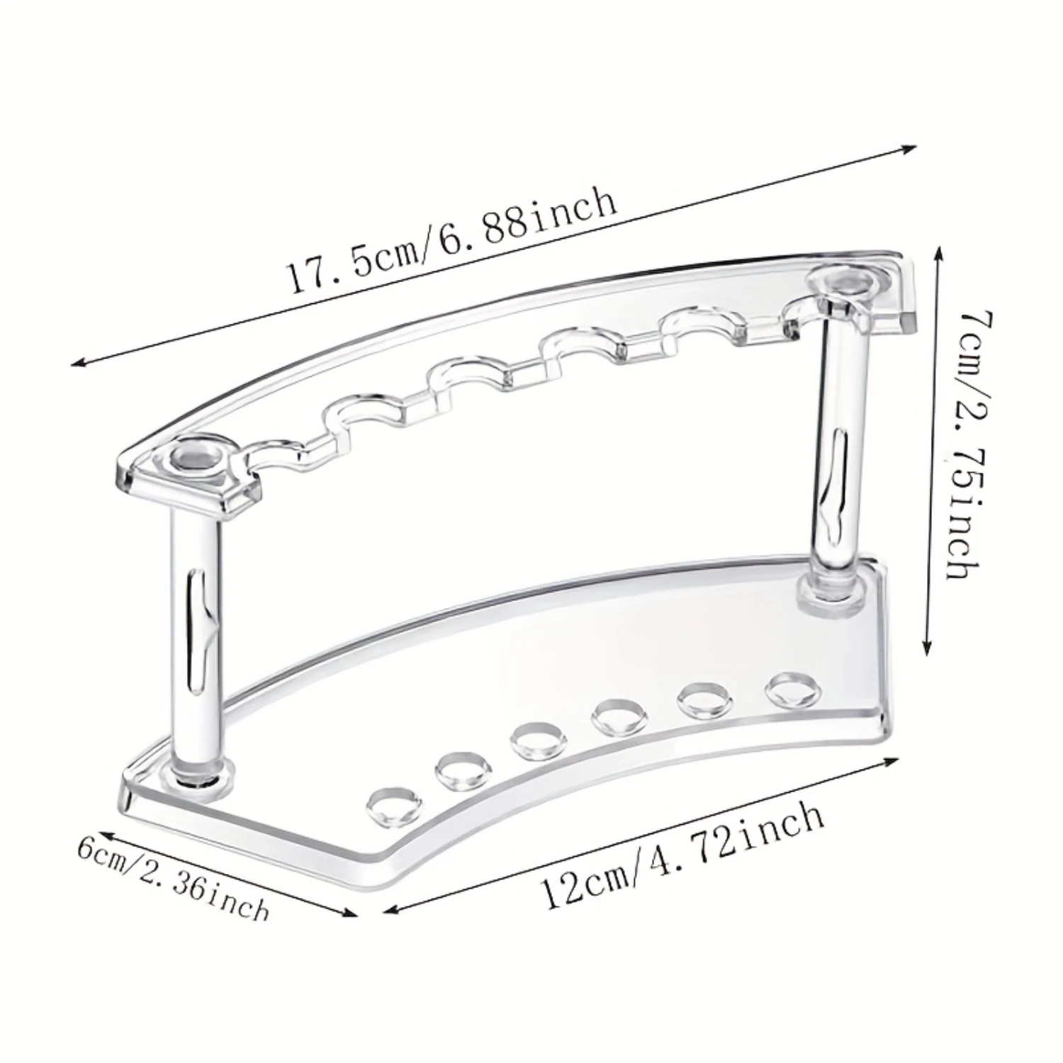 Pen Holder, 2 Pieces 6-Slot Pen Display Stand Multifunctional Acrylic Display Stand Eyebrow Pen Stand Makeup Brush Rack Organize 3
