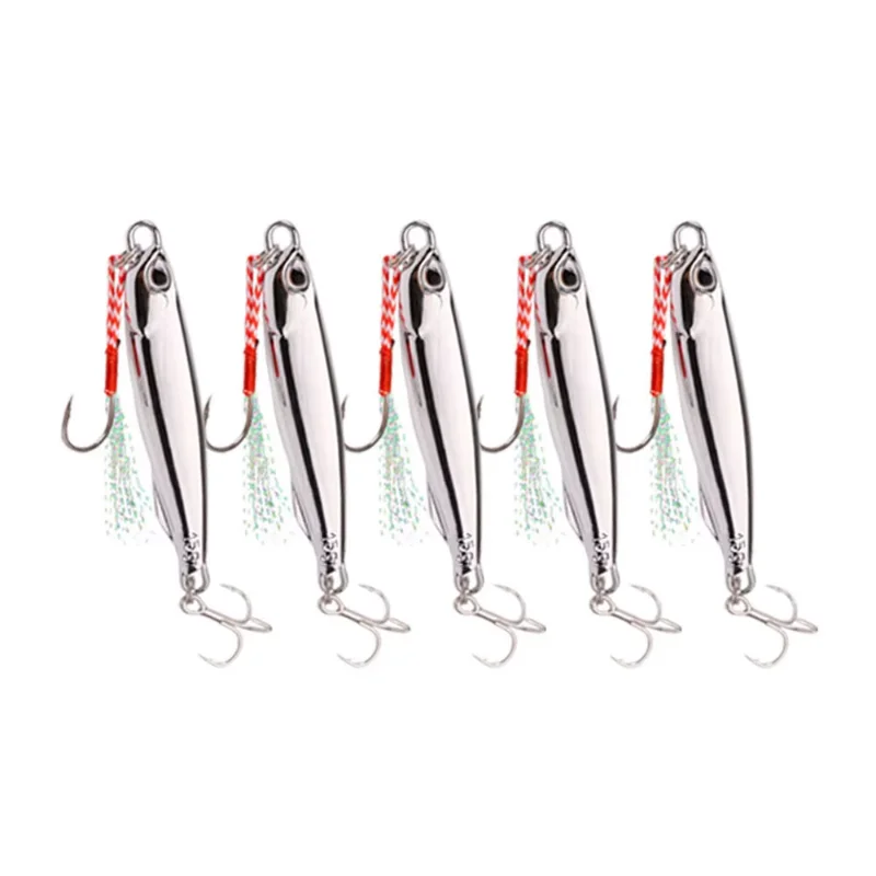 10pcs/pack Fishing Metal Jig Lures 30g 40g Plating Silvery Metal Jig Lure Sea Fishing Bait Fishing Lure Saltwater Bass Tackle 3