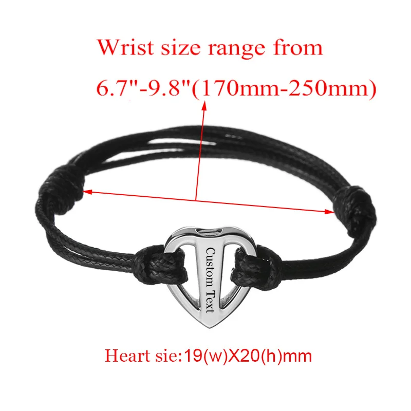 Custom Unisex Stainless Steel Heart Cremation Urns Bracelet for Ashes Memorial Bracelets Jewelry Adjustable Length 17cm-25cm 4