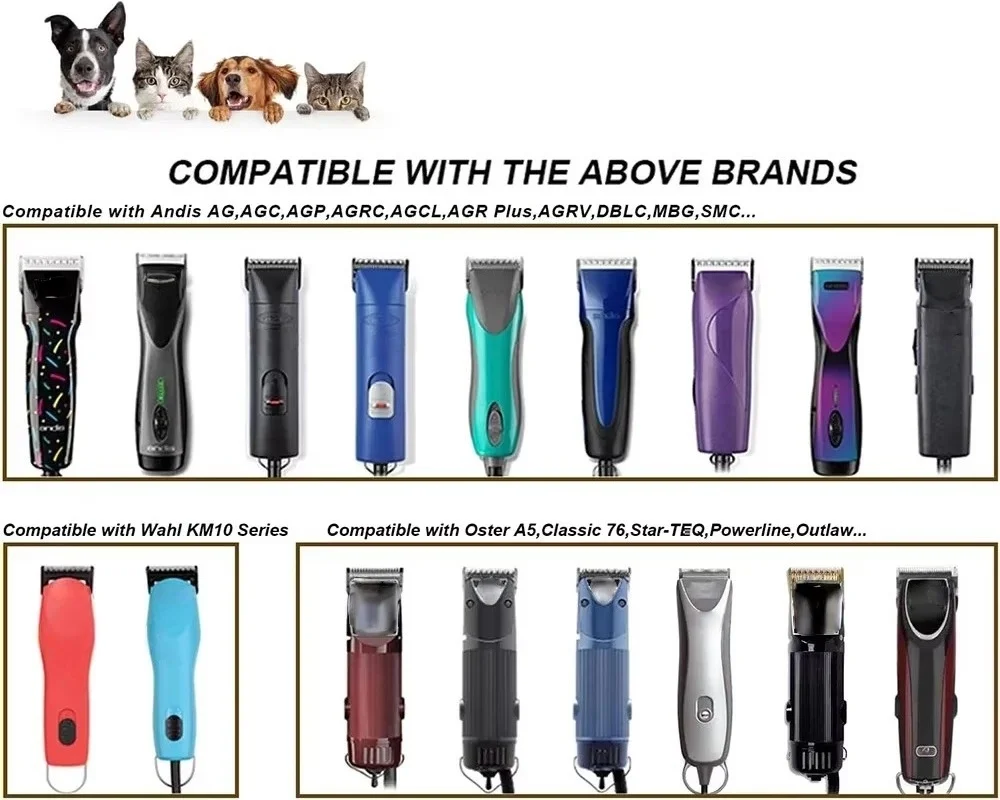 Detachable Pet Dog Animal Clipper Replacement Ceramic Blade For Most Andis,For Oster A5,For Wahl KM10 Series Clippers