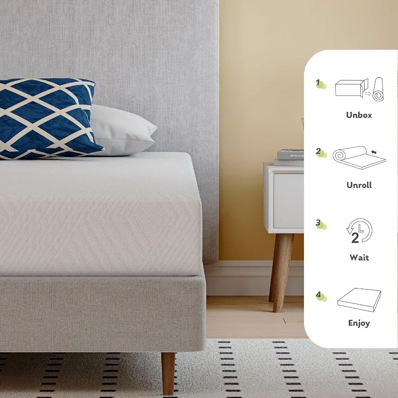 Twin Mattress in a Box, 6 inch Mattresses for Kids Bed Single Size Daybed Individual Bunk, Memory Foam Medium Firm 4