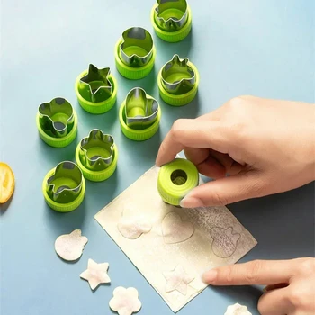 6/8/10pcs Star Heart Shape Vegetables Cutter Fruit Pastry Mini Pie Cutter Kids Food Cookie Mold Baking Tools Kitchen Gadgets