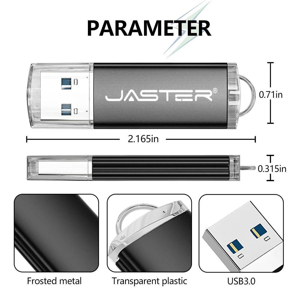 JASTER 비즈니스 선물용 USB 3.0 플래시 드라이브 128GB 고속 메모리 스틱 64GB 실제 용량 펜 드라이브 32GB 16GB 8GB 4GB U 디스크
