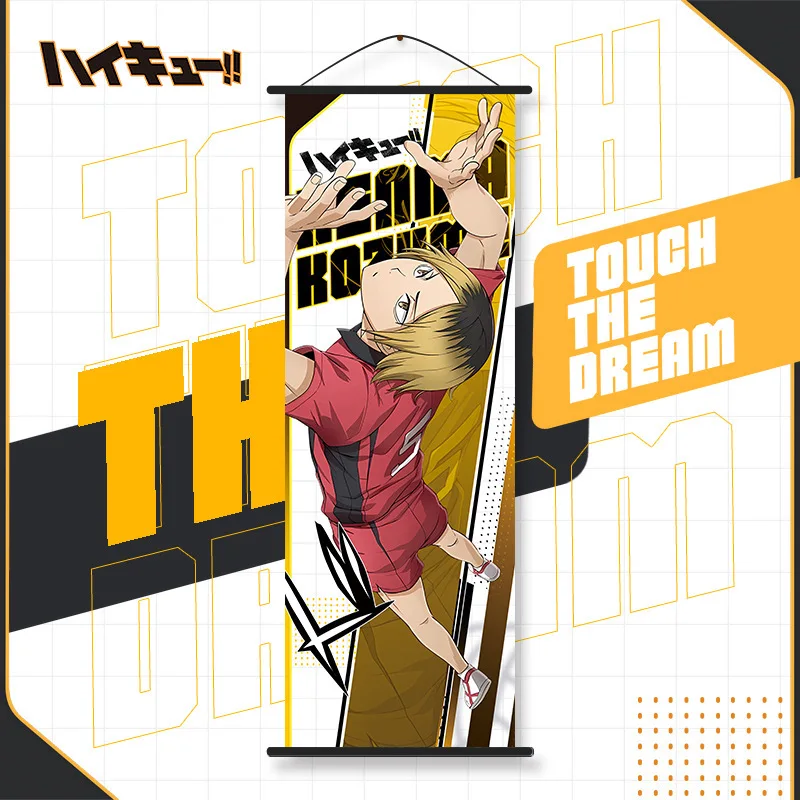 Haikyuu!! Cheer Poster Hinata Shoyo Tobio Kageyama Haikyuu!! Wanddekoration Kozume Kenma Stoffrolle zum Aufhängen, 25 x 70 cm – Detail 6
