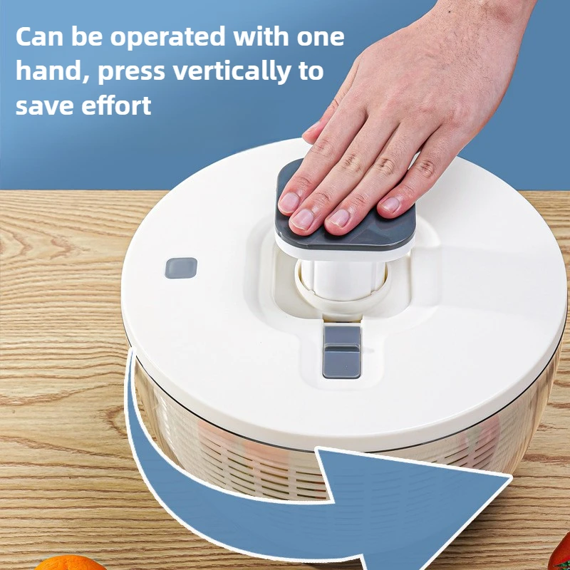 Large Capacity Vegetable and Fruit Dehydrator Home Use Press Type Water Removal Tool Kitchen Small Tool Salad Basket Draining
