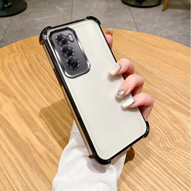 Shockproof Silicone Back Cover with Plated Finish and Reinforced Corners for Smartphones