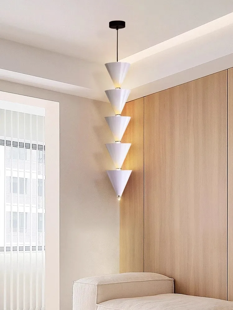 Scandinavian Simple Style Bedroom Bedside Long Line Chandelier Designer Creative Personality Ceiling Chandelier Study Room Light