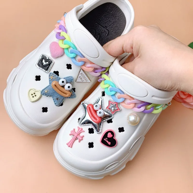 

Croc обувные шармы, милая мультяшная кукла-звезда, съемный набор, сандалии, тапочки, аксессуары для мальчиков и девочек, персонализированное украшение, искусственные подарки