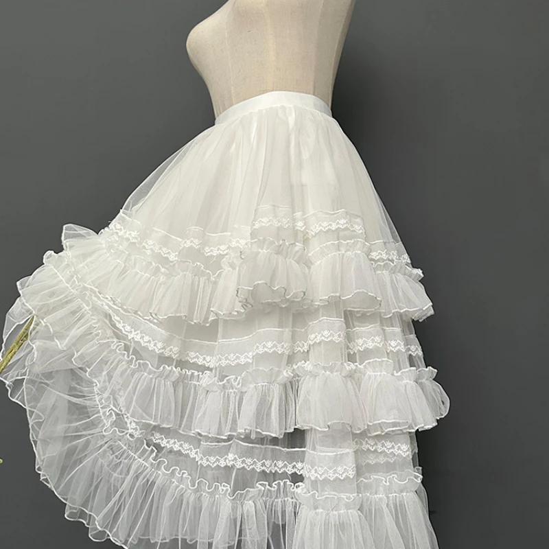 Japanese Multi Layered Gorgeous Sweet Lolita Underskirt Fluffy Tutu Skirt Women Vintage Party Holiday Princess Skirts White