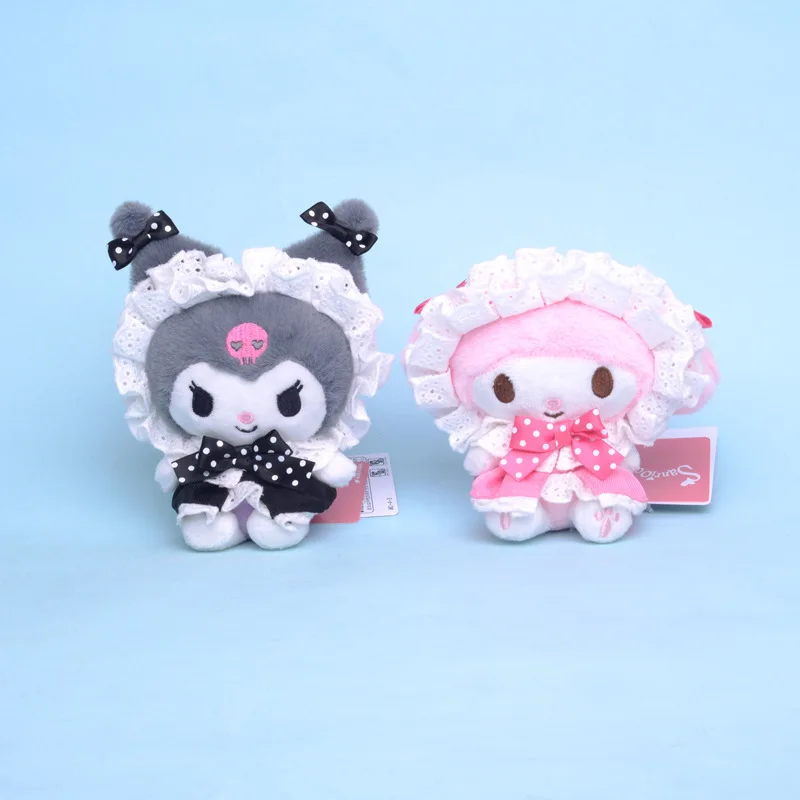 Kawaii Kuromi My Melody Plush Doll Fuzzy Toys Lovely Cartoon Sanrio Keychain Stuffed Anime Lolita Model Child Gift 22cm baldur s gate 3 game peripherals weapon model keychain toy sword in the stone katana cosplay keyring kids toy gift for boys