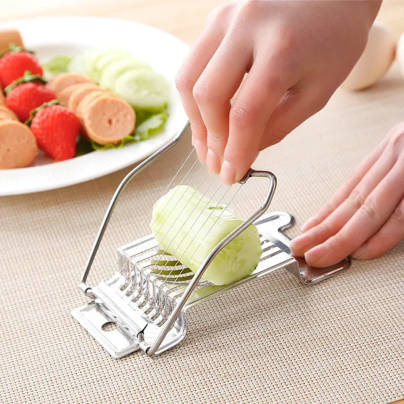 Kitchen Vegetables Fruit Egg Slicer Section Cutter Stainless Steel Mushroom Tomato Cutter Kitchen Machine Section Chopper egg slicer