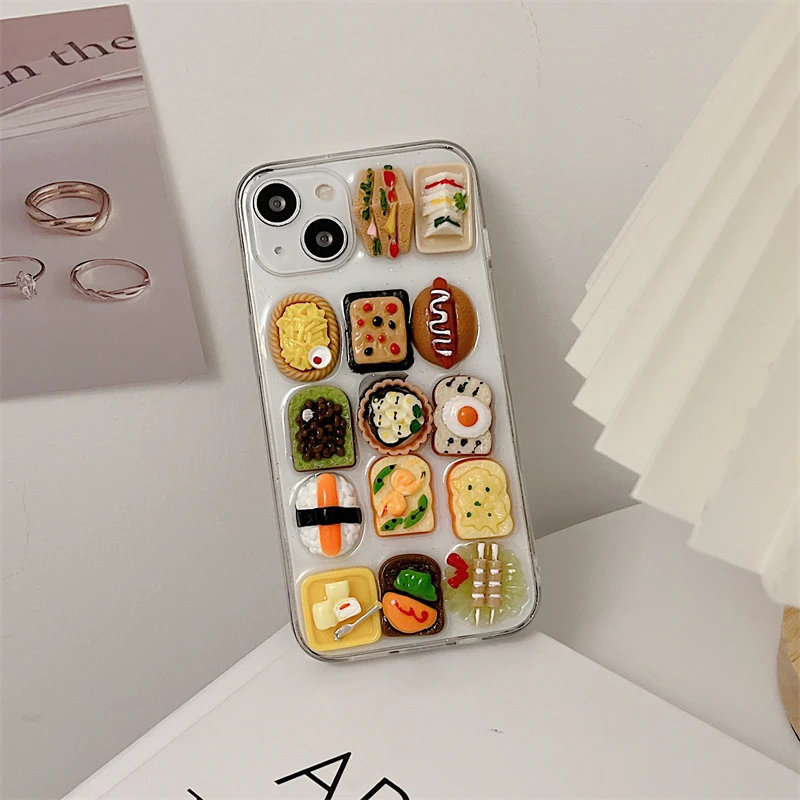 Japanese 3D Snack Food Epoxy Phone Case For iPhone 11 12 13