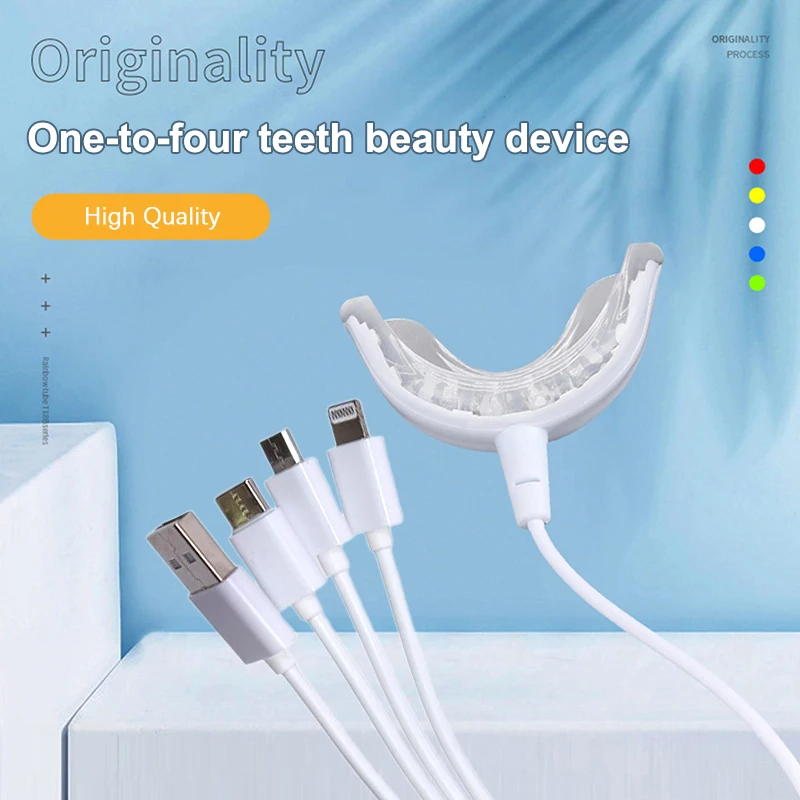 4in1 Teeth Whitening Lamp 16 Lights Timed Smart Led Portable USB Rechargeable Blue Light Oral Care Bleach 1PCS teeth whitening kit