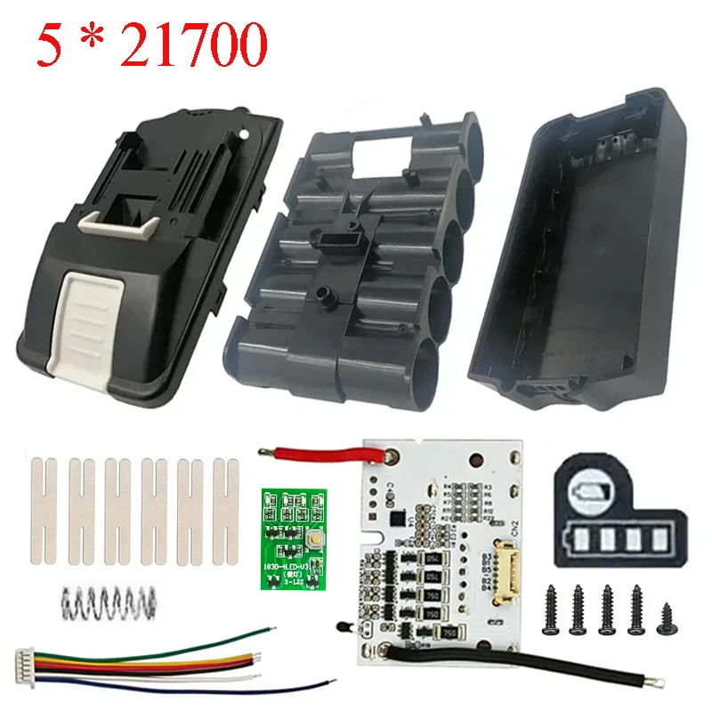 BL1830 5X21700 리튬 이온 배터리 케이스 BMS PCB 충전 보호 회로 기판 쉘 박스 MAKITA 18V 리튬 배터리 하우징용