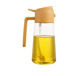 Olive Oil Spray Dispenser Bottle for Cooking, BBQ, and Baking (Yellow-500ml-Plastic)