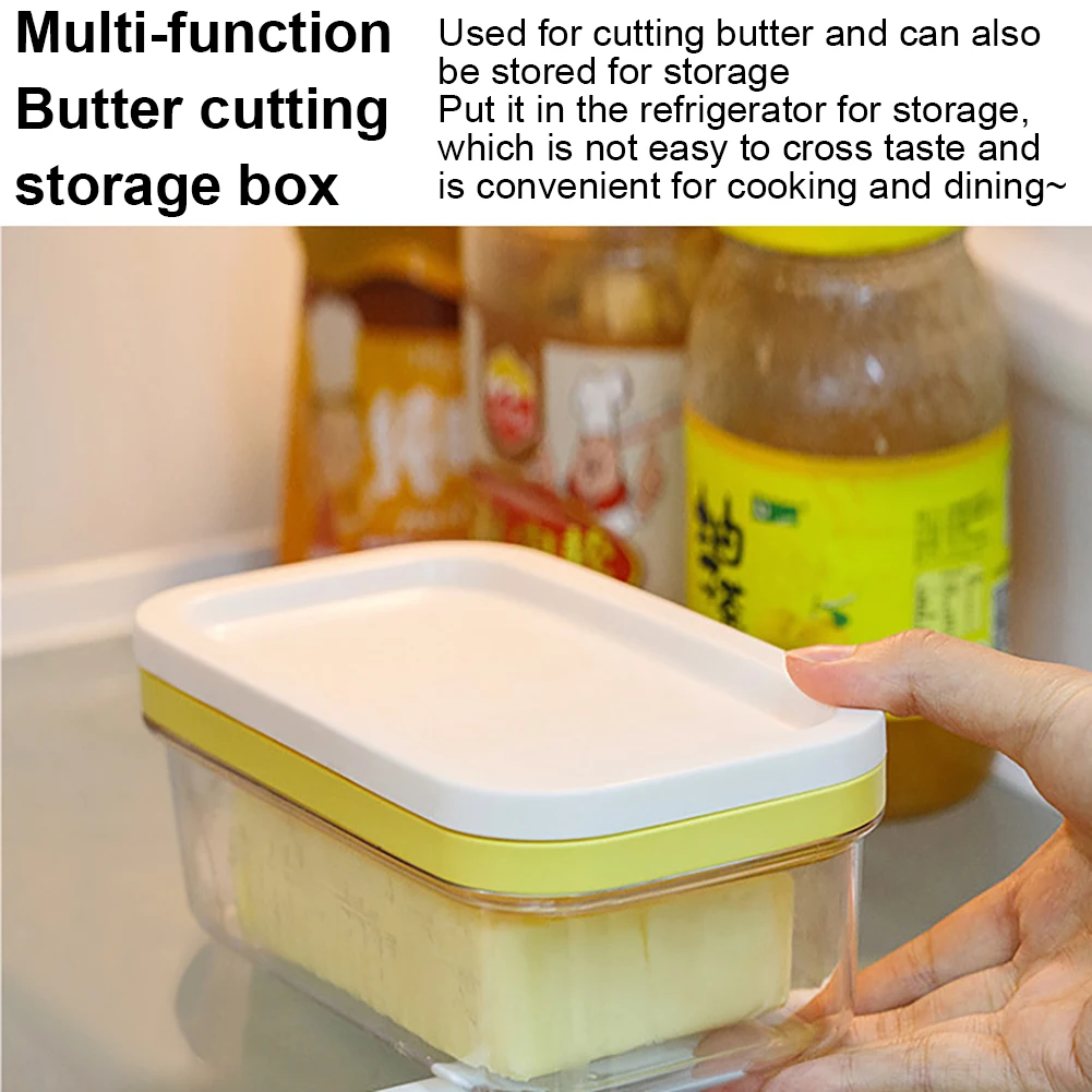 Rectangular butter dish with cutter temperature resistant cuttable design butter container kitchen utensils pasty baking tools butter slicer butter spreader